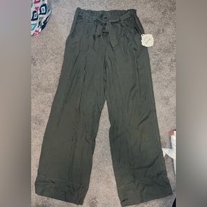 Army Green Straight Leg Pants